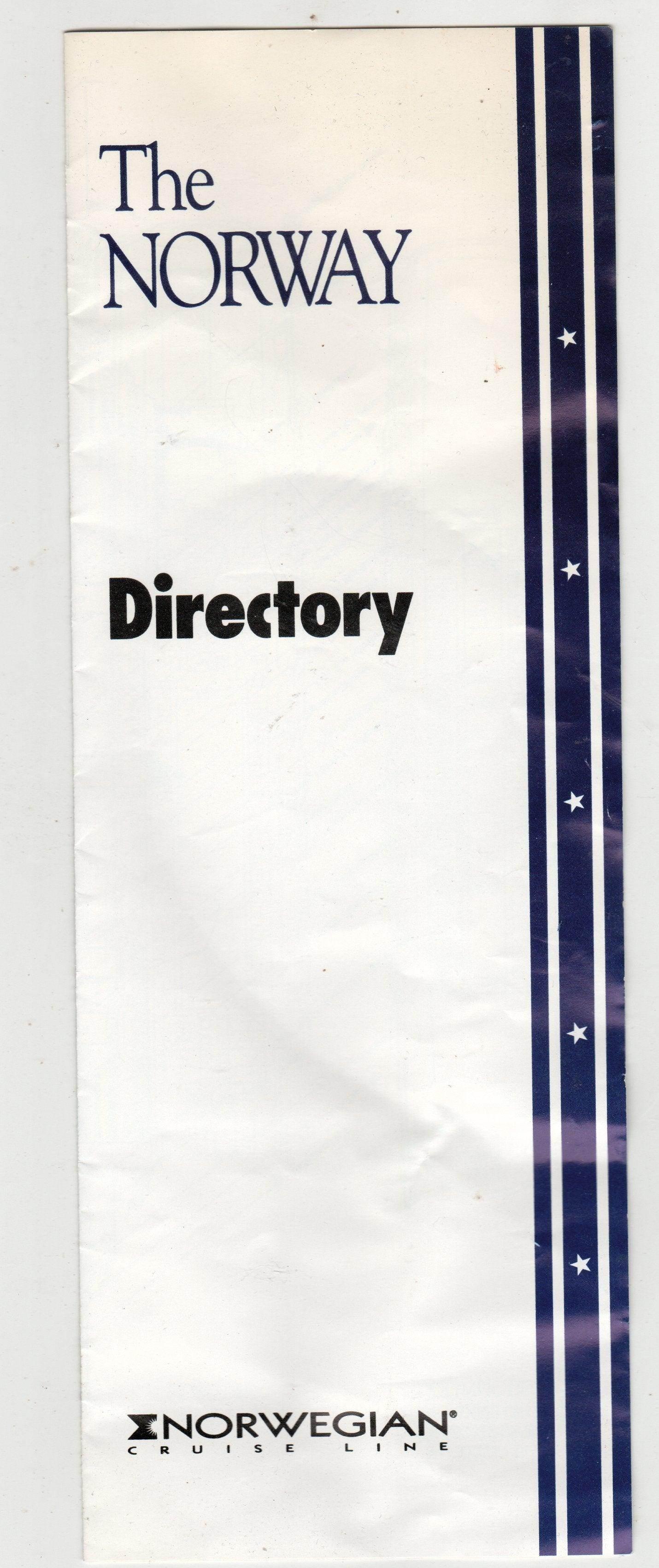 Norwegian Cruise Line ss Norway Directory Deck Plans 1990's - TulipStuff