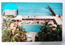 Load image into Gallery viewer, Surfside Plaza Hotel Pool Ocean at 25th Miami Beach Florida 1950's - TulipStuff