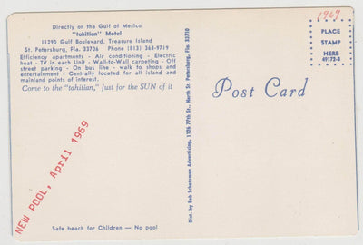 Tahitian Motel Treasure Island Gulf Blvd St Petersburg Florida 1969 - TulipStuff