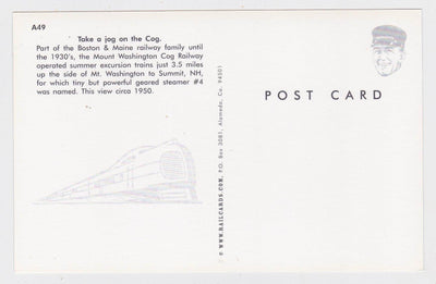 Mount Washington Cog Railway Summer Excursion Train Postcard - TulipStuff