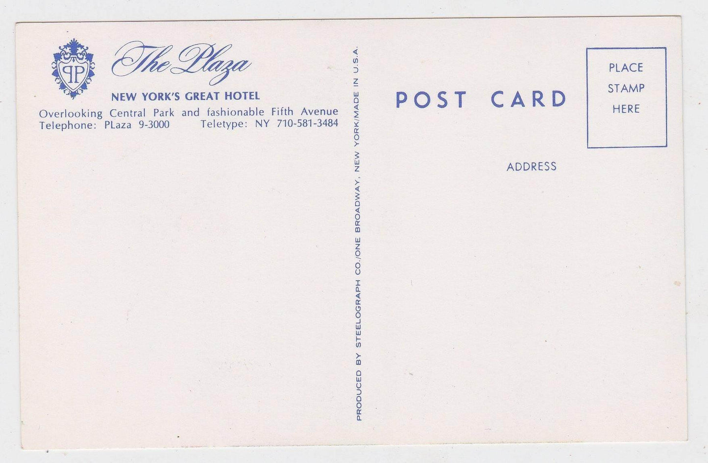 The Plaza Hotel Artistic Street Scene 1950's New York City Postcard - TulipStuff
