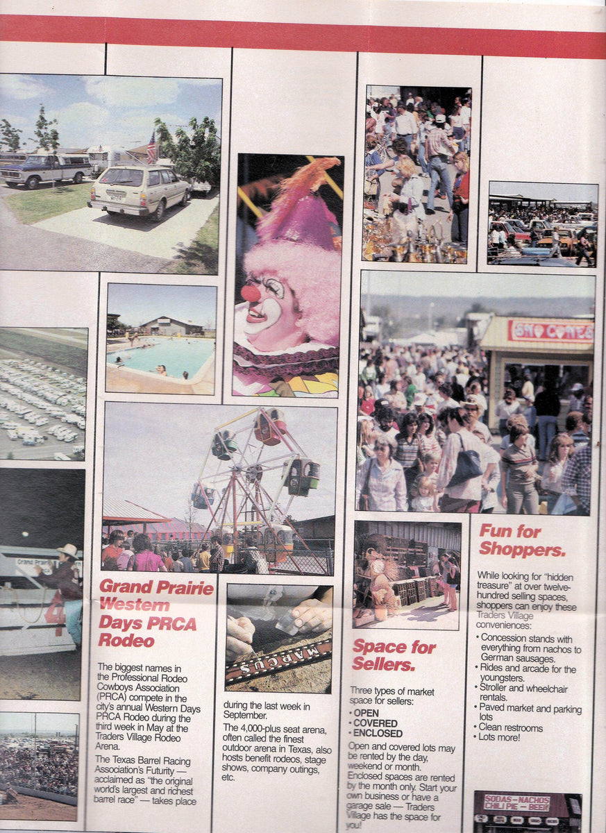Traders Village Flea Market RV Park Grand Prairie Texas 1982 Brochure