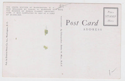 Union Station Washington DC Late 1940's Postcard - TulipStuff