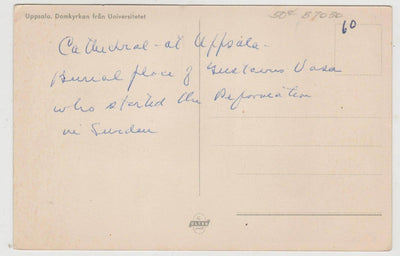 Uppsala Domkyrkan Fran Universitetet Cathedral Sweden 1930's - TulipStuff