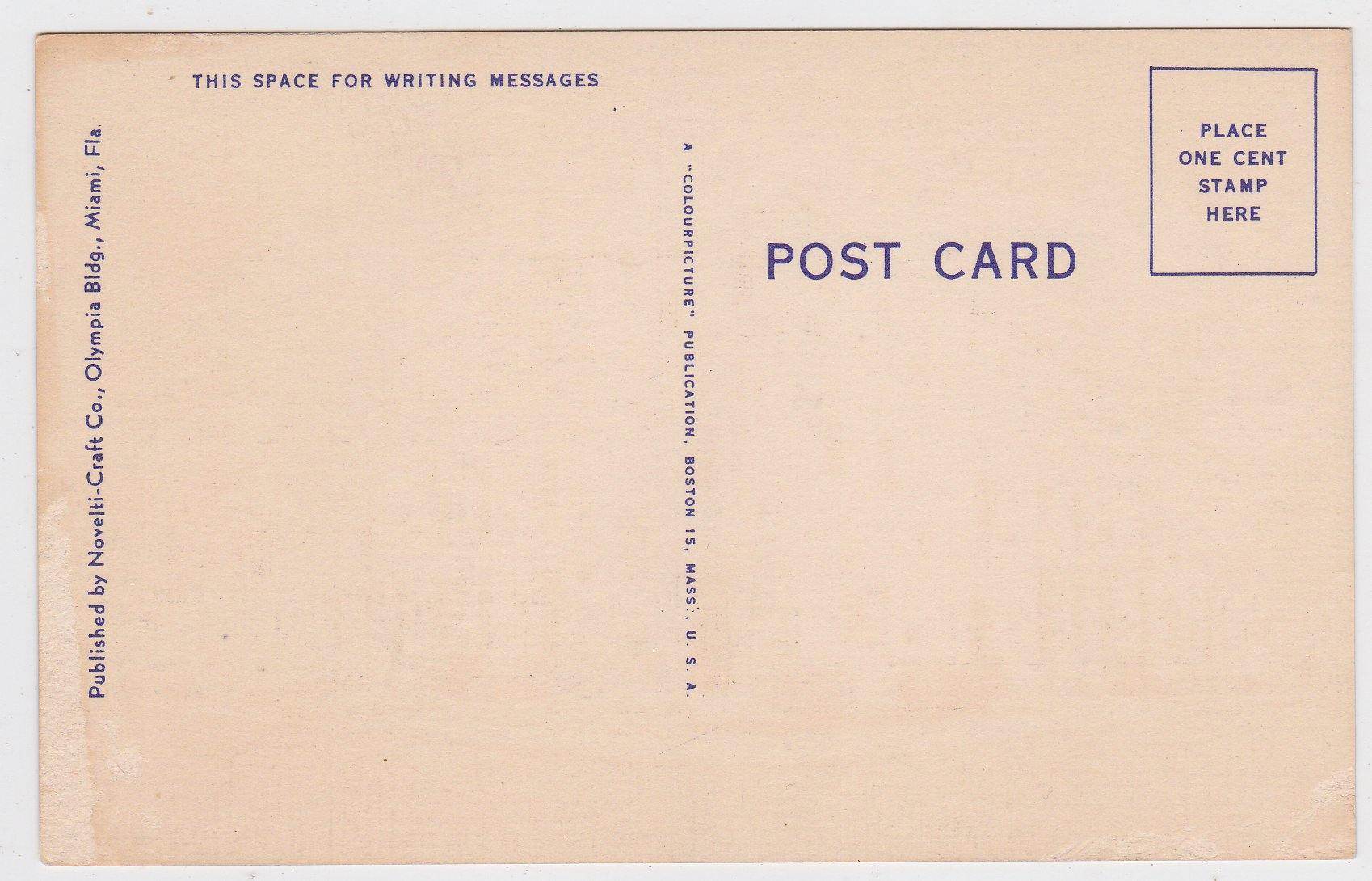 US Post Office and Federal Building Miami Florida 1940's Linen Postcard - TulipStuff