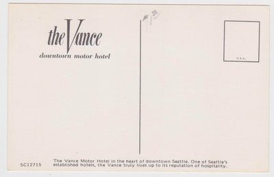 The Vance Downtown Motor Hotel Seattle Washington 1970's - TulipStuff