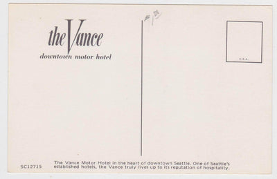The Vance Downtown Motor Hotel Seattle Washington 1970's - TulipStuff