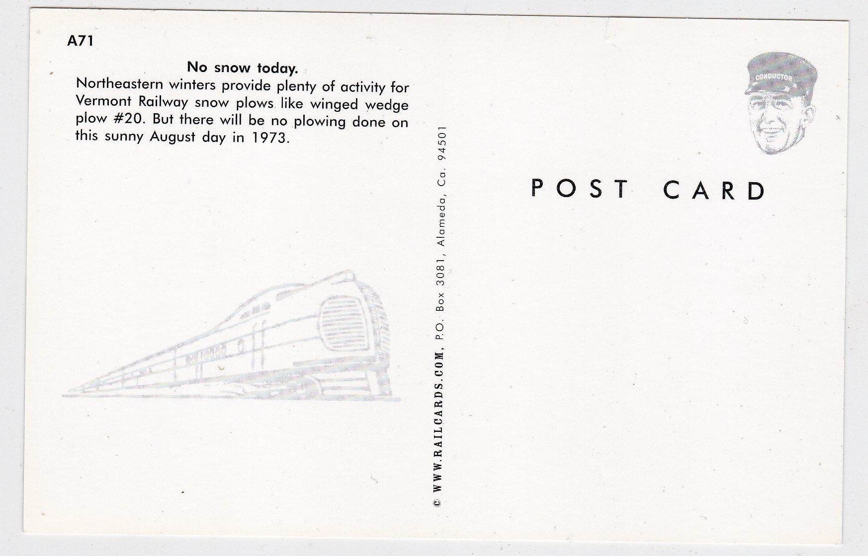 Vermont Railway Winged Wedge Snow Plow #20 in 1973 - TulipStuff