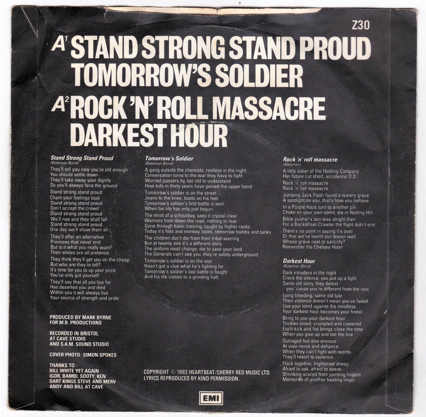 Vice Squad Stand Strong 7" EP Vinyl Record UK Punk 1982 - TulipStuff