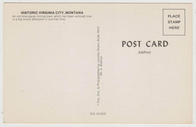 Historic Virginia City Montana Restored Mining Town 1970's Postcard - TulipStuff