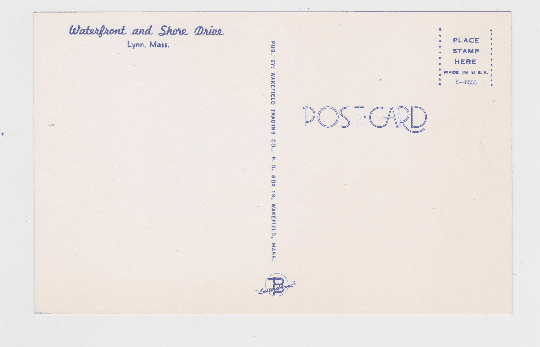 Waterfront and Shore Drive Lynn Massachusetts 1960's Postcard - TulipStuff