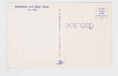 Waterfront and Shore Drive Lynn Massachusetts 1960's Postcard - TulipStuff