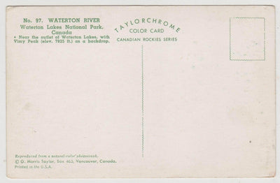 Waterton River Vimy Ridge Canadian Rockies Alberta Canada 1954 - TulipStuff