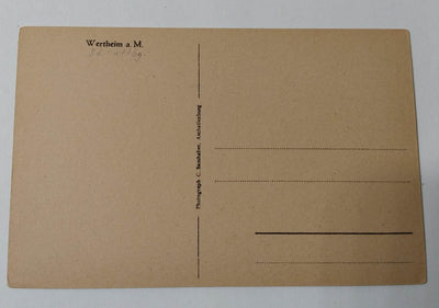 Wertheim a Main View of Town River Castle Late 1910's Postcard - TulipStuff