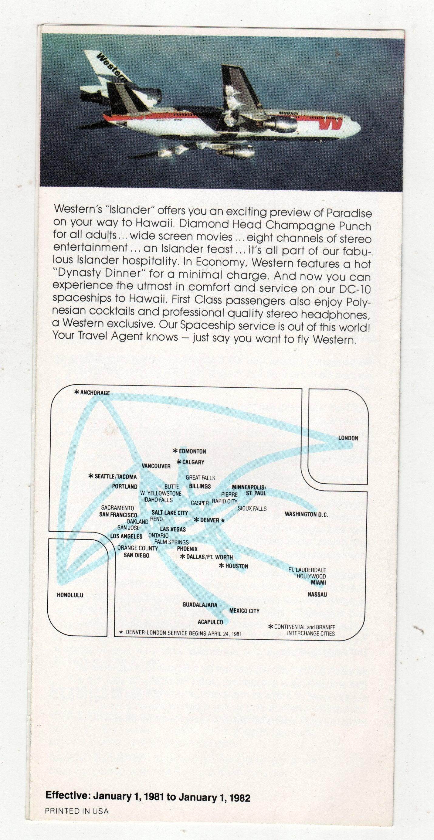 Western Airlines Hawaii Beach Boy Mobile Holidays Camper/RV 1981 - TulipStuff