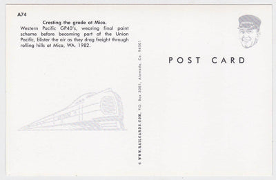 Western Pacific EMD GP40 Diesel Locomotive Freight Train Mica WA 1982 - TulipStuff