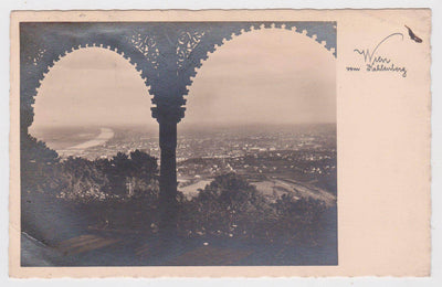 Wien Kahlenberg Vienna Austria real Photo Postcard 1933 - TulipStuff
