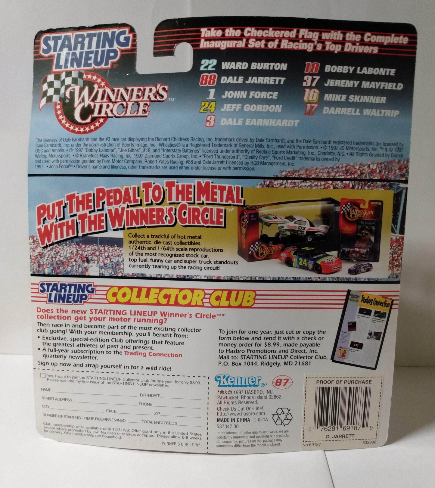 Winners Circle Starting Lineup 1997 Dale Jarrett Quality Care Figure - TulipStuff