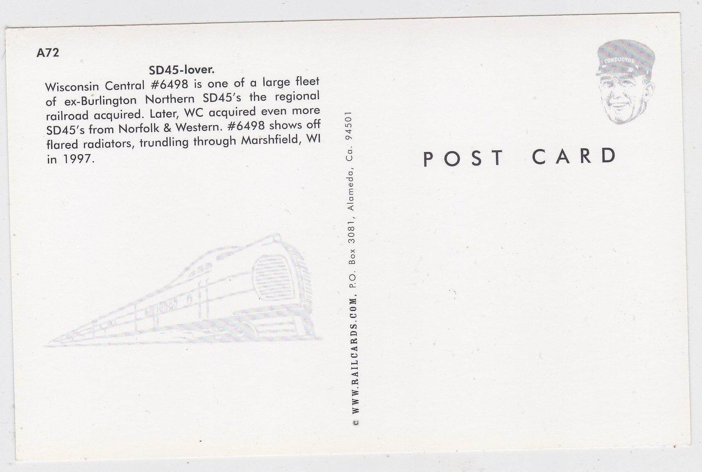 Wisconsin Central EMD SD45 Diesel Locomotive Marshfield WI - TulipStuff