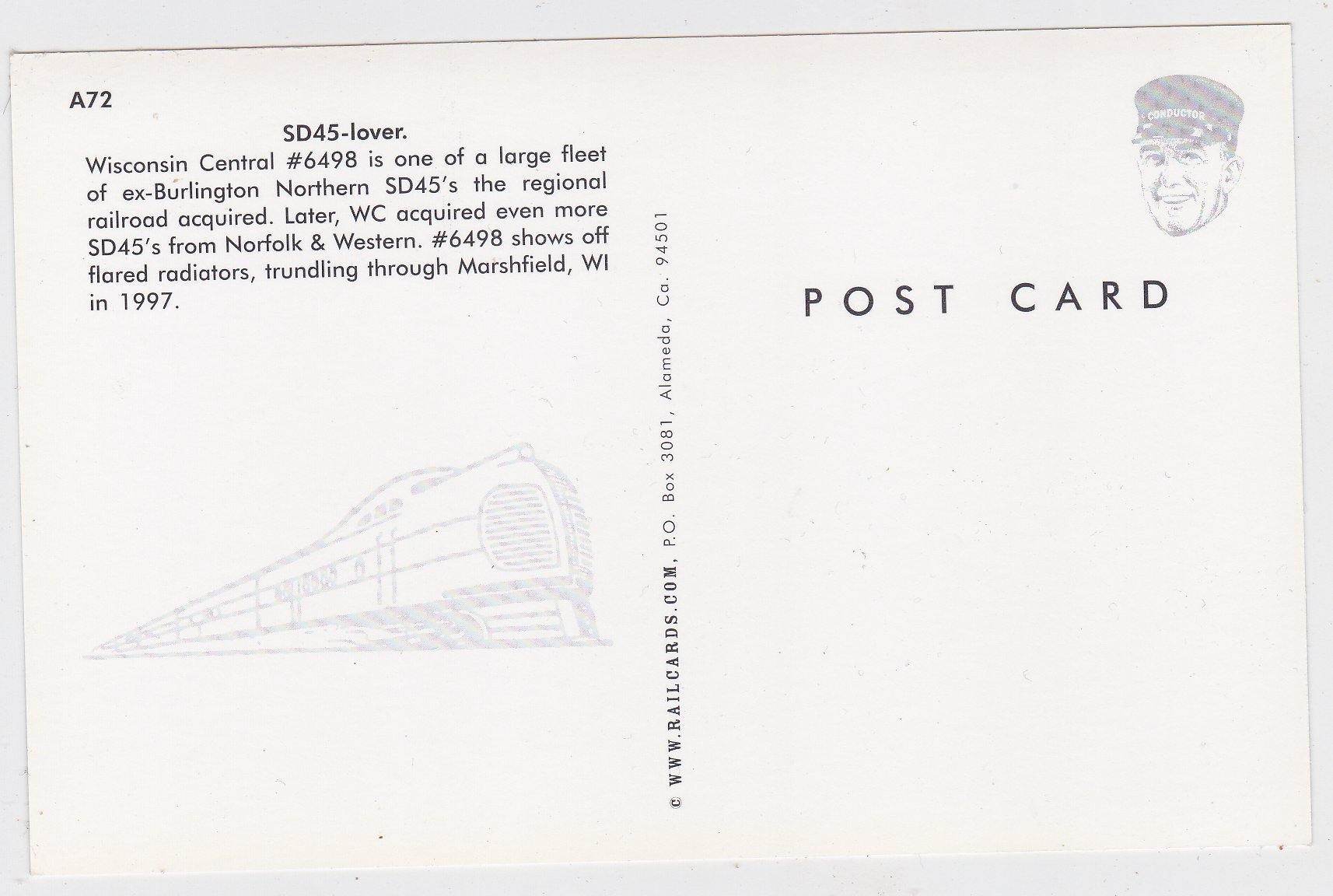 Wisconsin Central EMD SD45 Diesel Locomotive Marshfield WI - TulipStuff