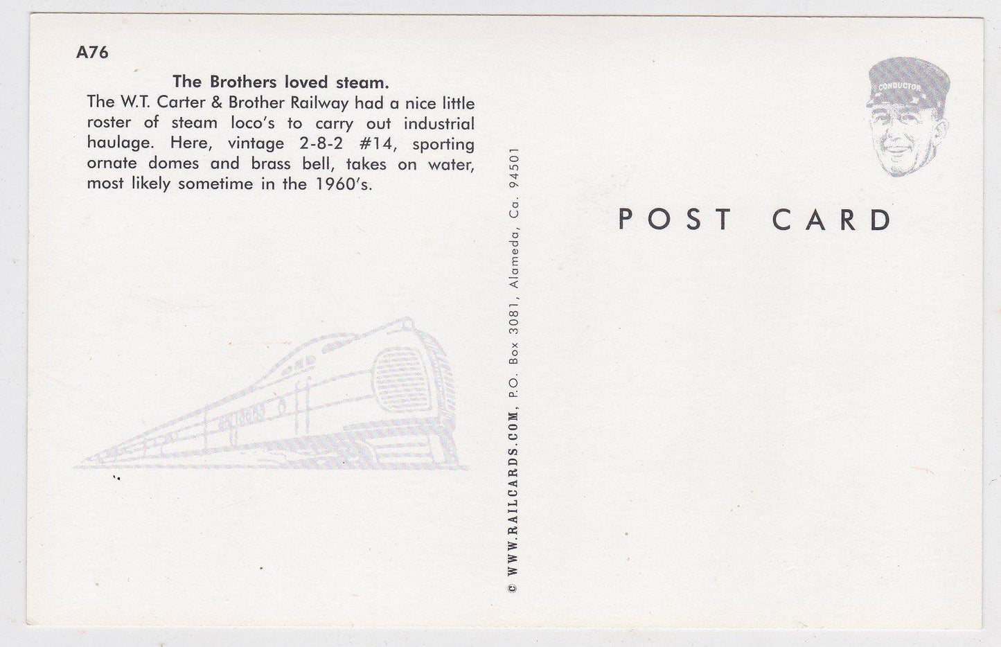 W .T. Carter and Brother Railway 2-8-2 Steam Locomotive 1960's - TulipStuff