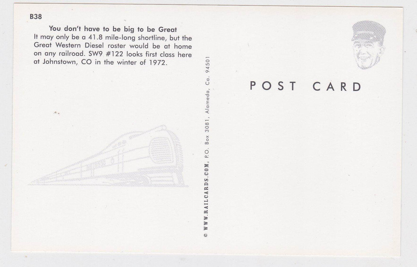 Great Western Railway EMD SW9 Diesel Locomotive Johnstown 1972 - TulipStuff