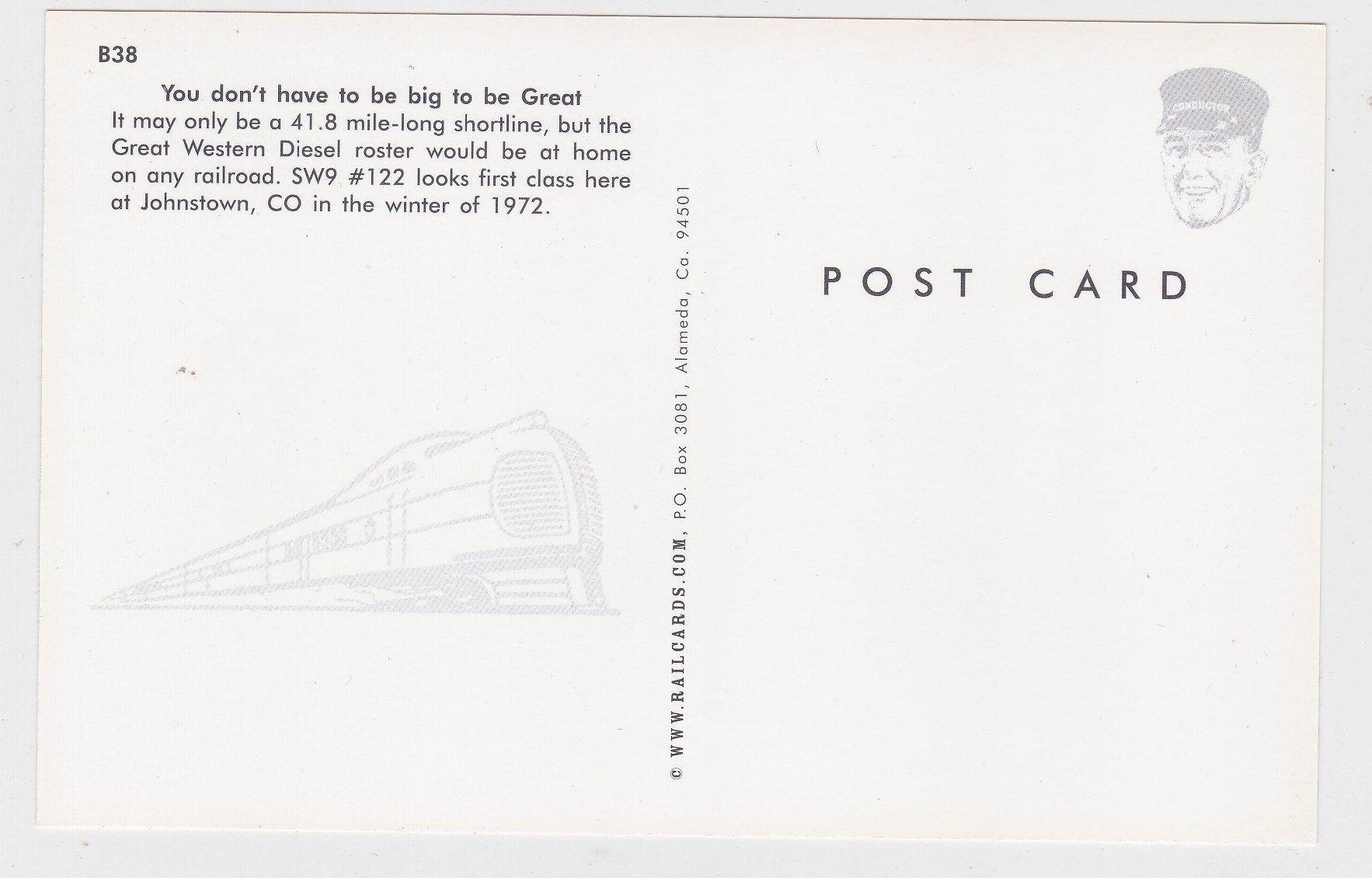 Great Western Railway EMD SW9 Diesel Locomotive Johnstown 1972 - TulipStuff