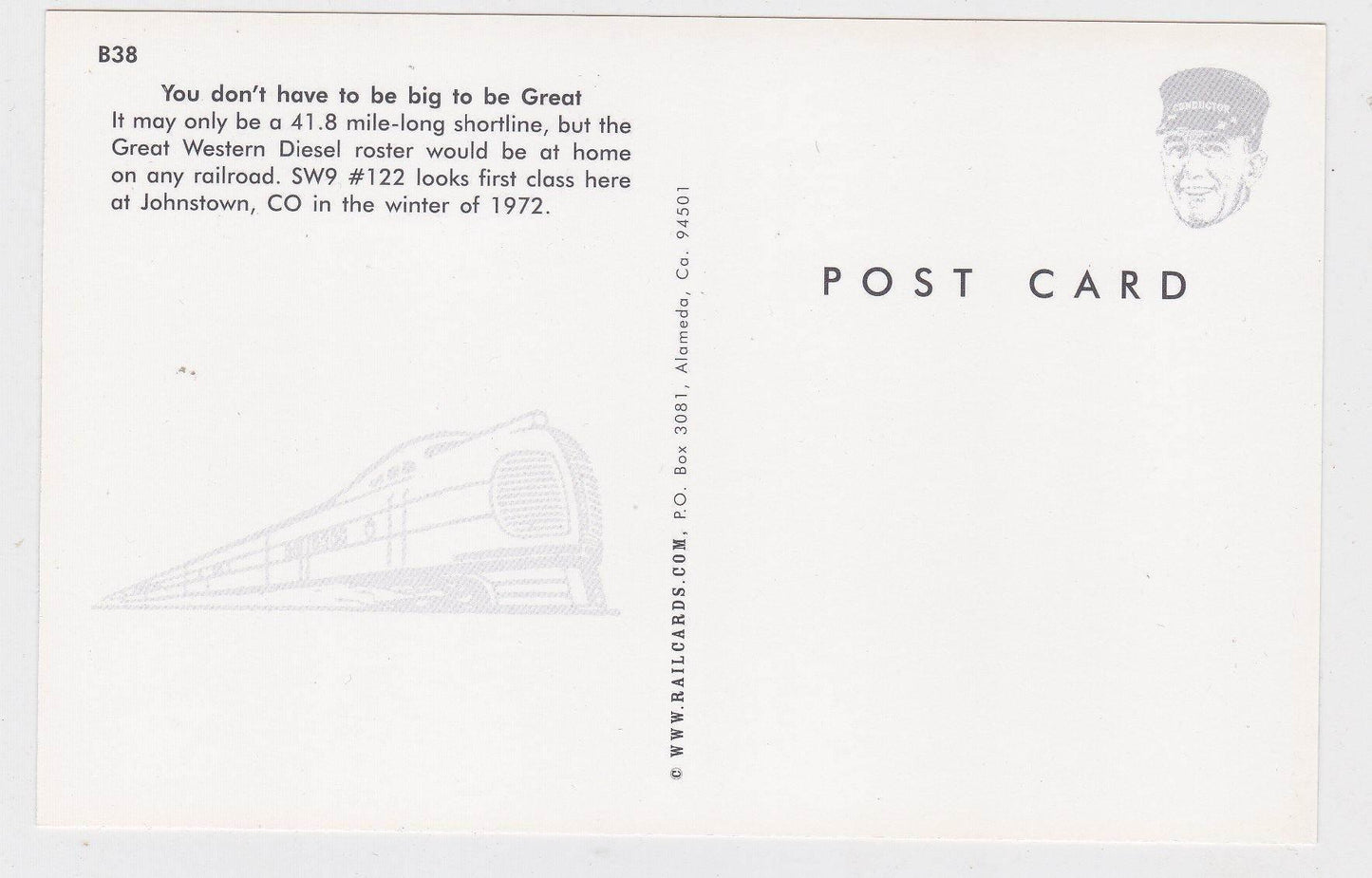 Great Western Railway EMD SW9 Diesel Locomotive Johnstown 1972 - TulipStuff