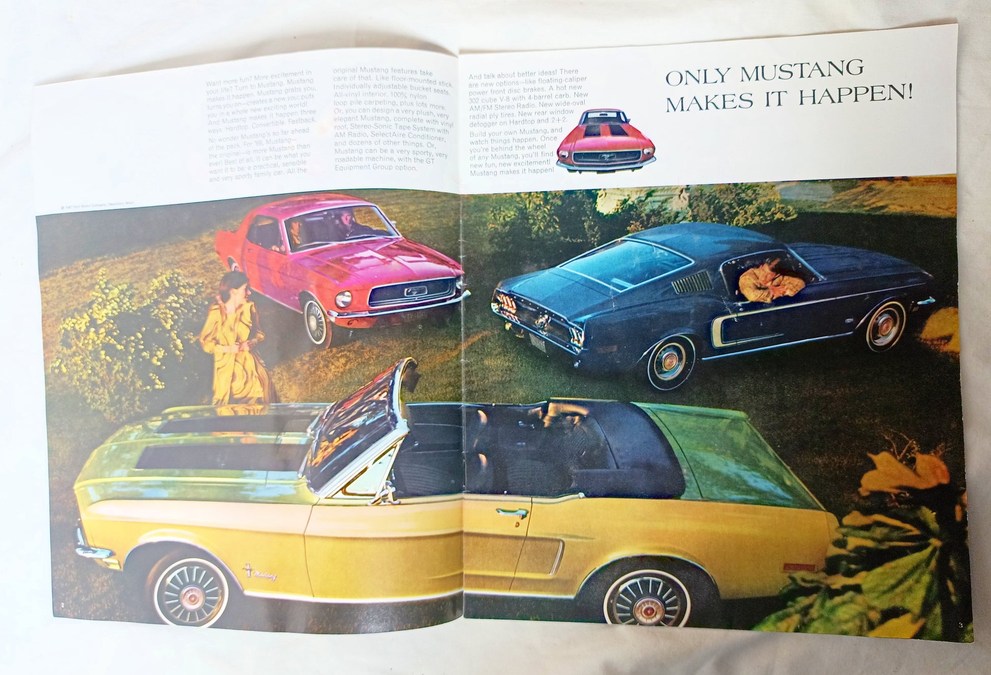 Ford Mustang 1968 Dealer Sales Brochure Hardtop Fastback 2+2 Convertible - TulipStuff