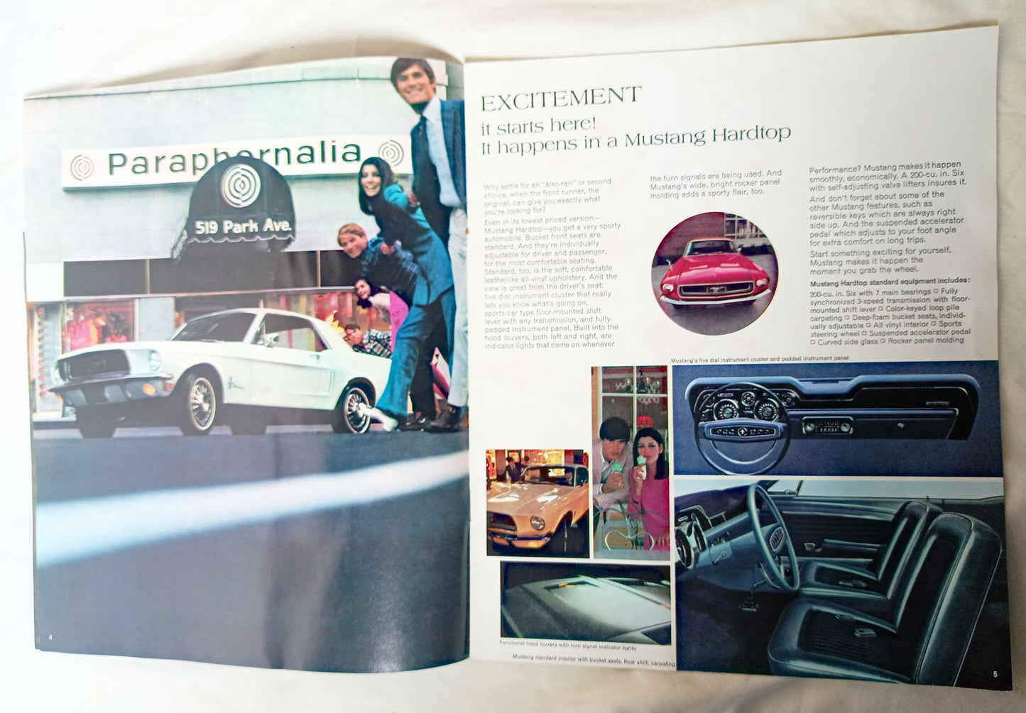 Ford Mustang 1968 Dealer Sales Brochure Hardtop Fastback 2+2 Convertible - TulipStuff