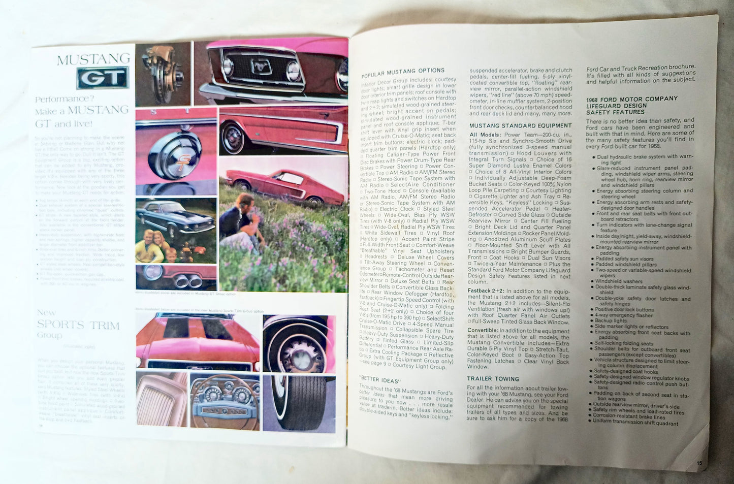 Ford Mustang 1968 Dealer Sales Brochure Hardtop Fastback 2+2 Convertible - TulipStuff