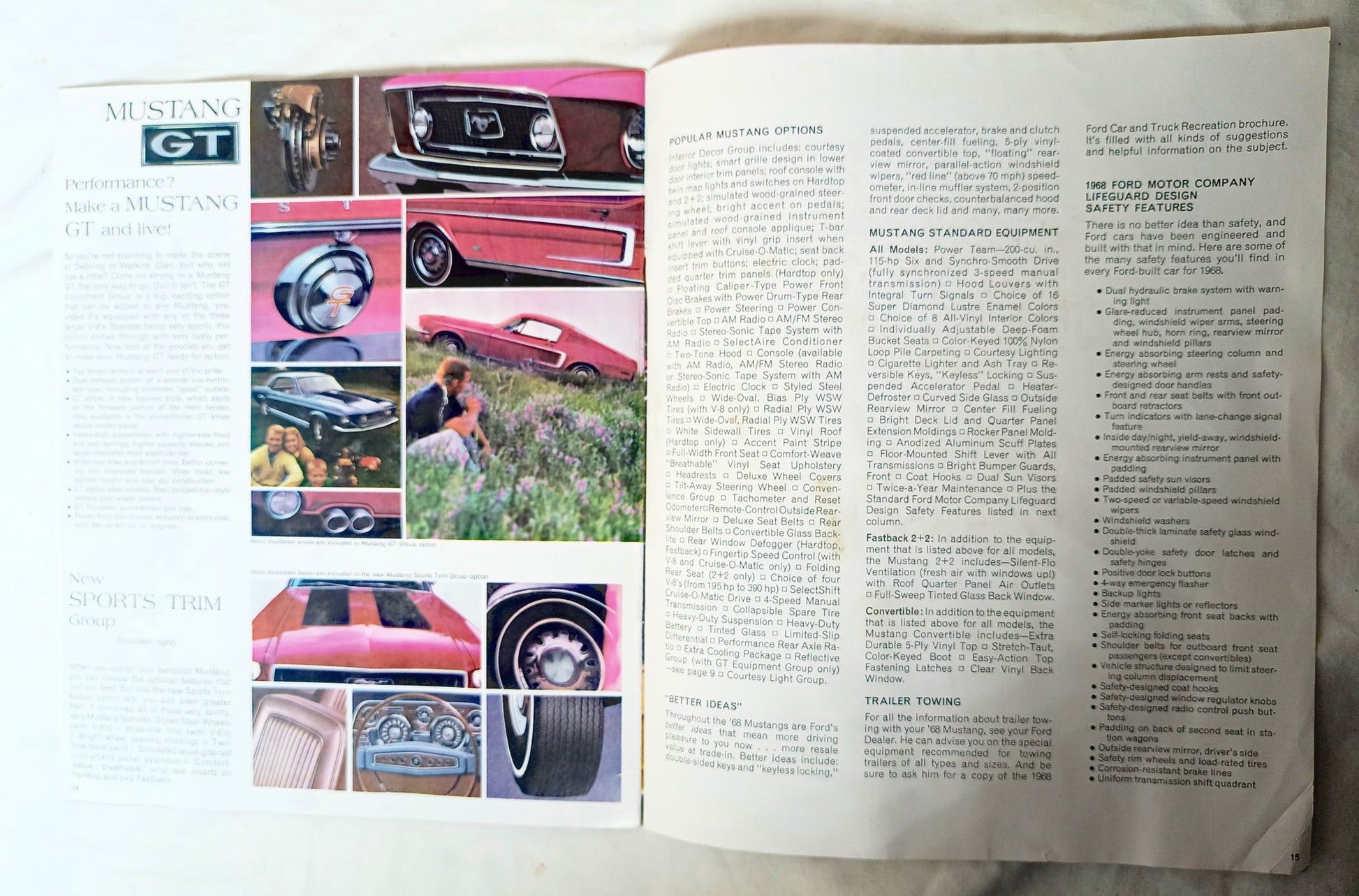 Ford Mustang 1968 Dealer Sales Brochure Hardtop Fastback 2+2 Convertible - TulipStuff