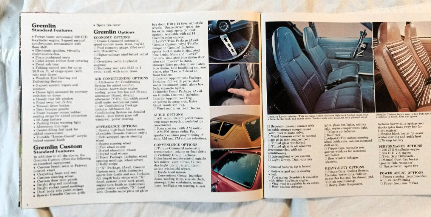 American Motors 1976 AMC Passenger Cars Auto Show Edition Brochure - TulipStuff