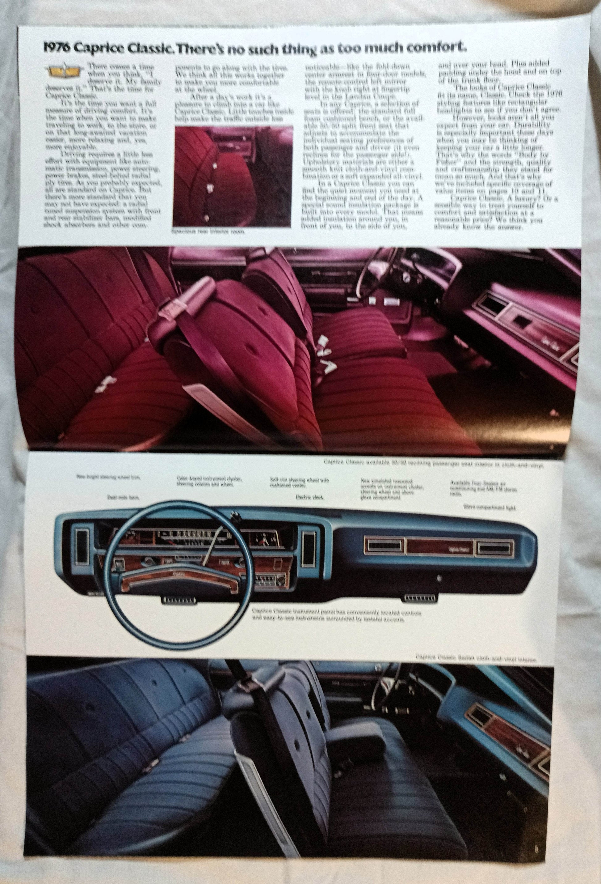 1976 Chevrolet Caprice Classic Impala Dealer Sales Brochure - TulipStuff