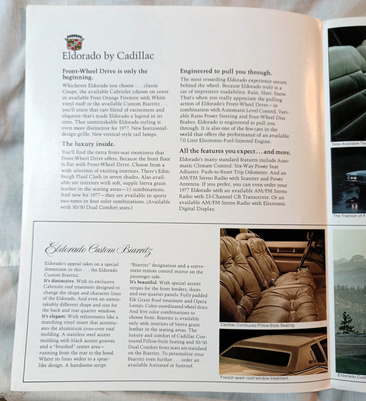 1977 Cadillac Eldorado Coupe Cabriolet Custom Biarritz Sales Brochure - TulipStuff