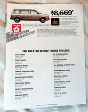 Load image into Gallery viewer, 1984 Dodge Caravan Detroit Area Dealers Sales Brochure - TulipStuff
