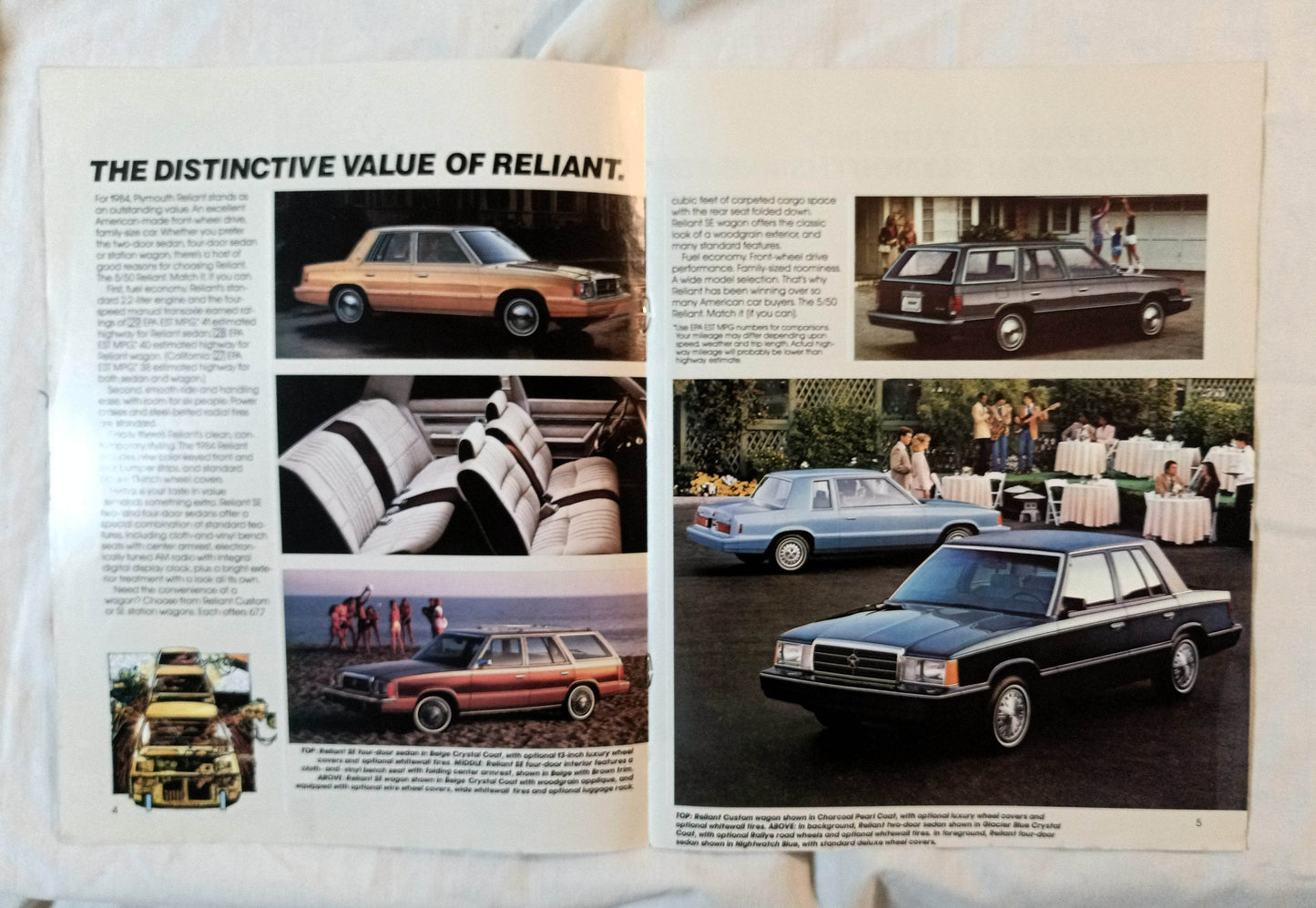 1984 Plymouth Full Line Dealer Sales Brochure Voyager Reliant Turismo - TulipStuff