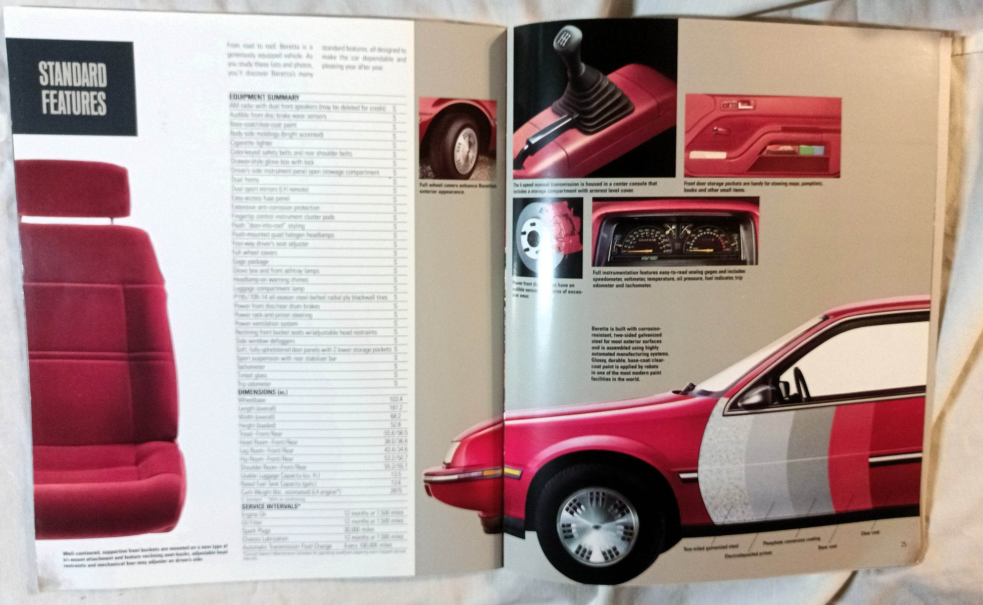 1988 Chevrolet Beretta Coupe CL GT Z51 Dealer Sales Brochure - TulipStuff
