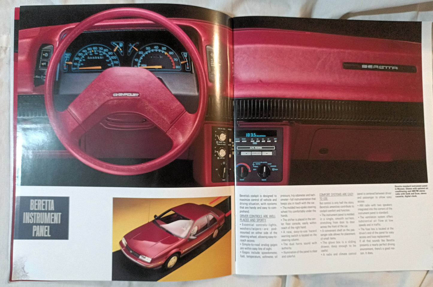 1988 Chevrolet Beretta Coupe CL GT Z51 Dealer Sales Brochure - TulipStuff