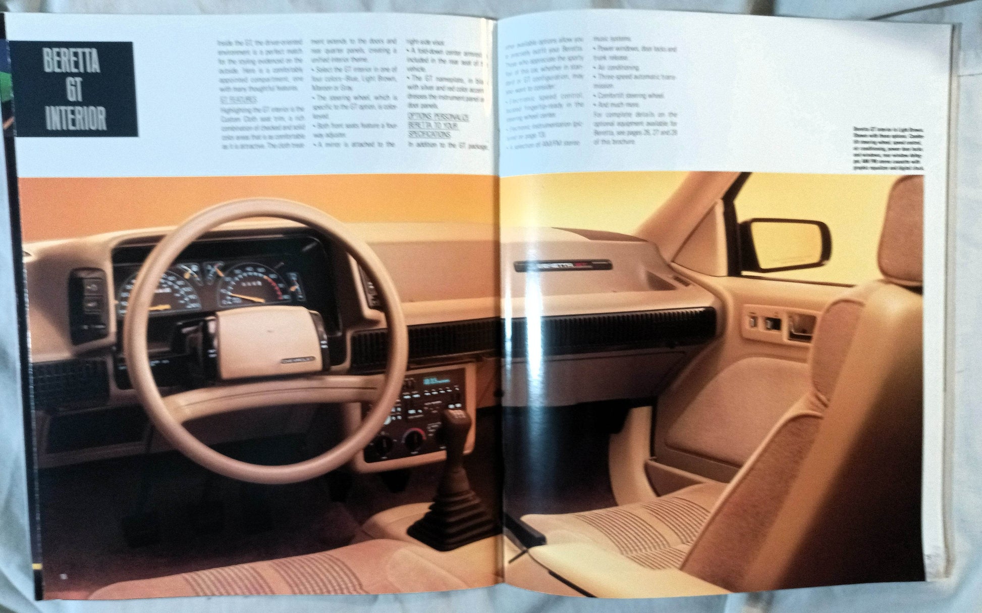 1988 Chevrolet Beretta Coupe CL GT Z51 Dealer Sales Brochure - TulipStuff