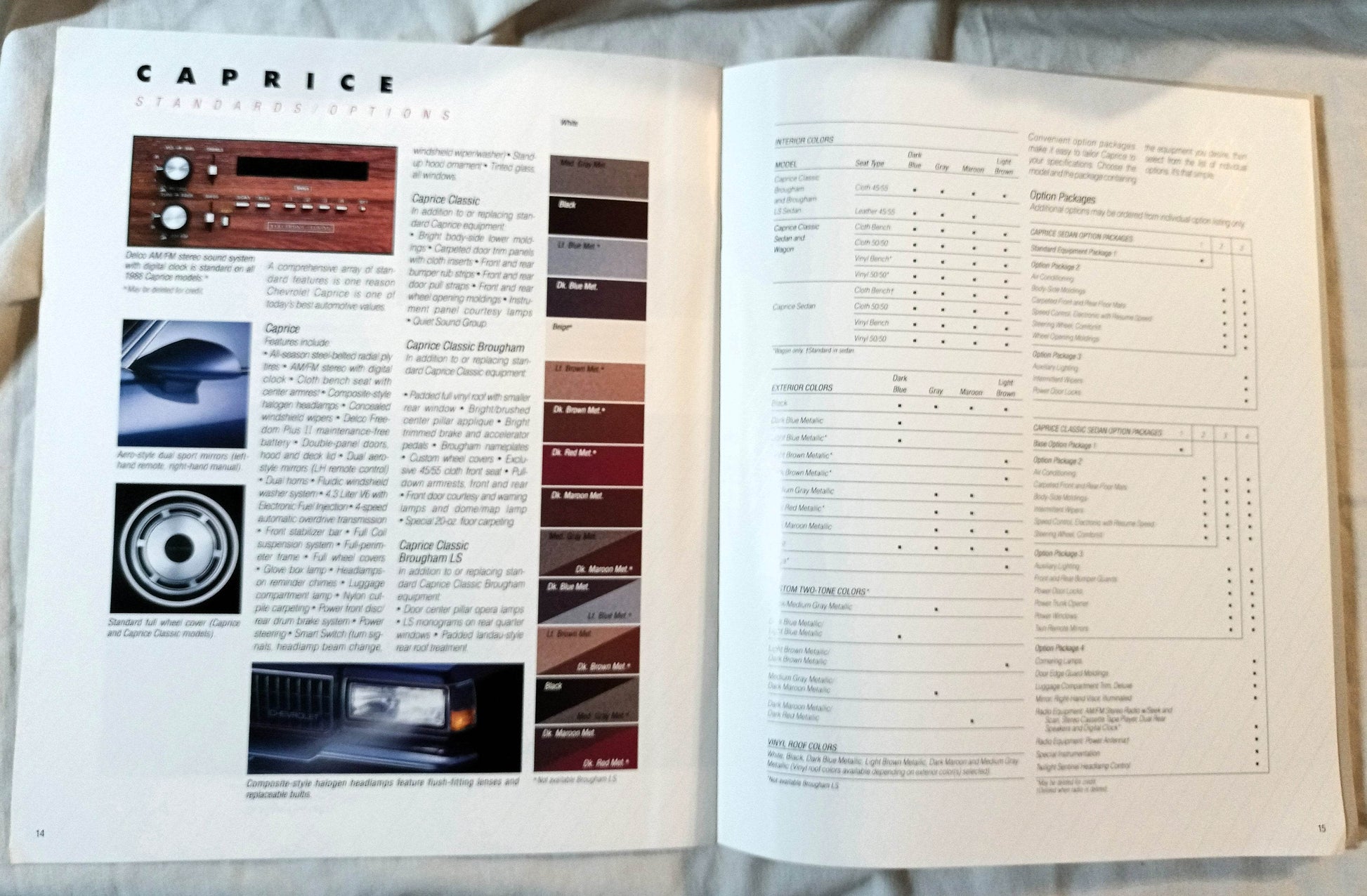 1988 Chevrolet Caprice Classic Brougham Wagon Dealer Sales Brochure - TulipStuff