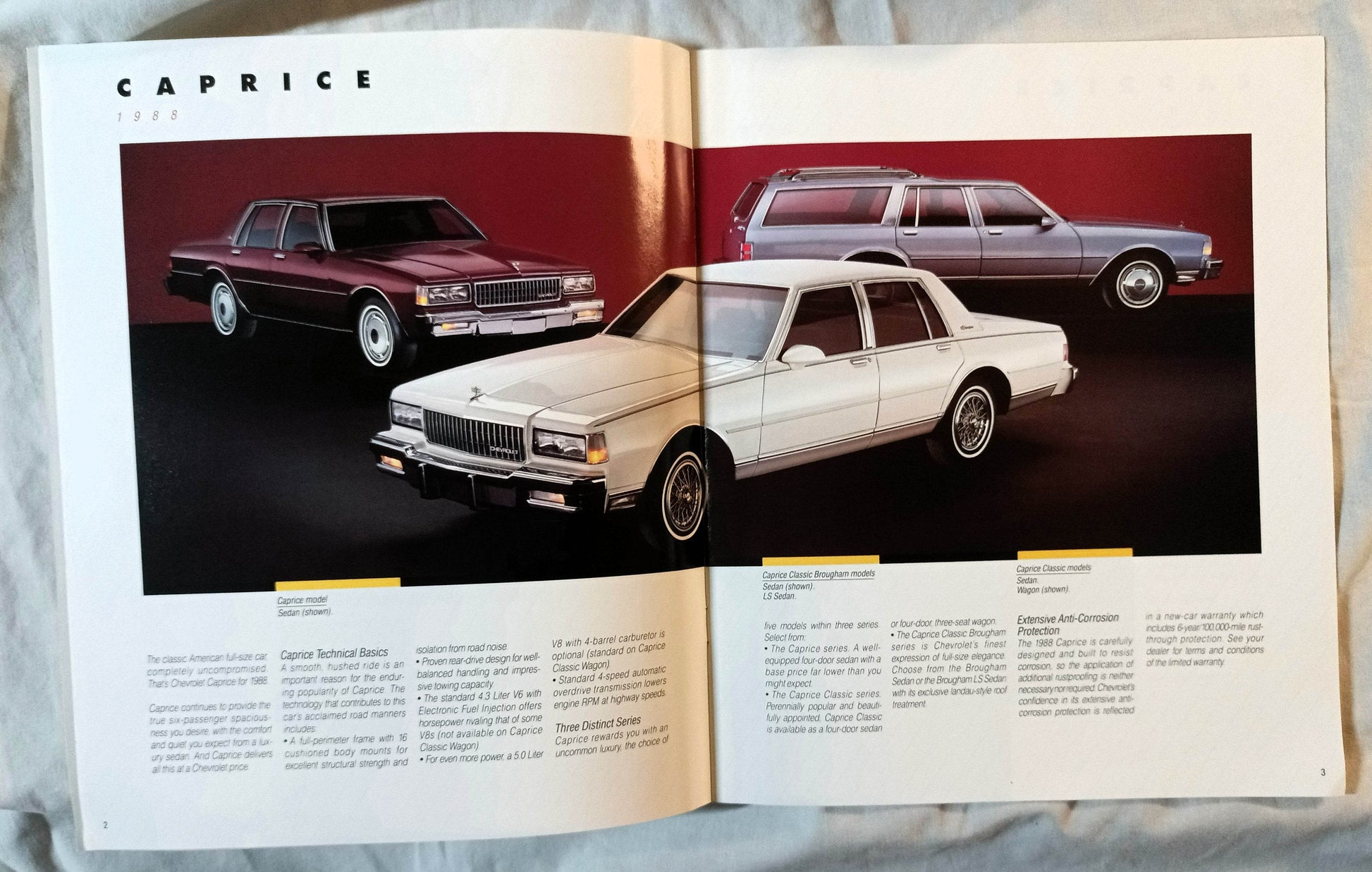 1988 Chevrolet Caprice Classic Brougham Wagon Dealer Sales Brochure - TulipStuff