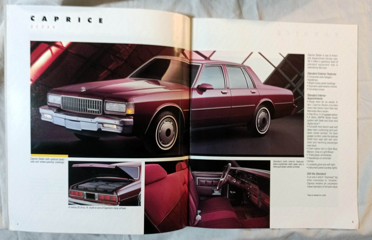 1988 Chevrolet Caprice Classic Brougham Wagon Dealer Sales Brochure - TulipStuff