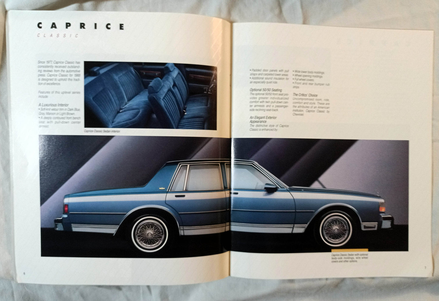 1988 Chevrolet Caprice Classic Brougham Wagon Dealer Sales Brochure - TulipStuff