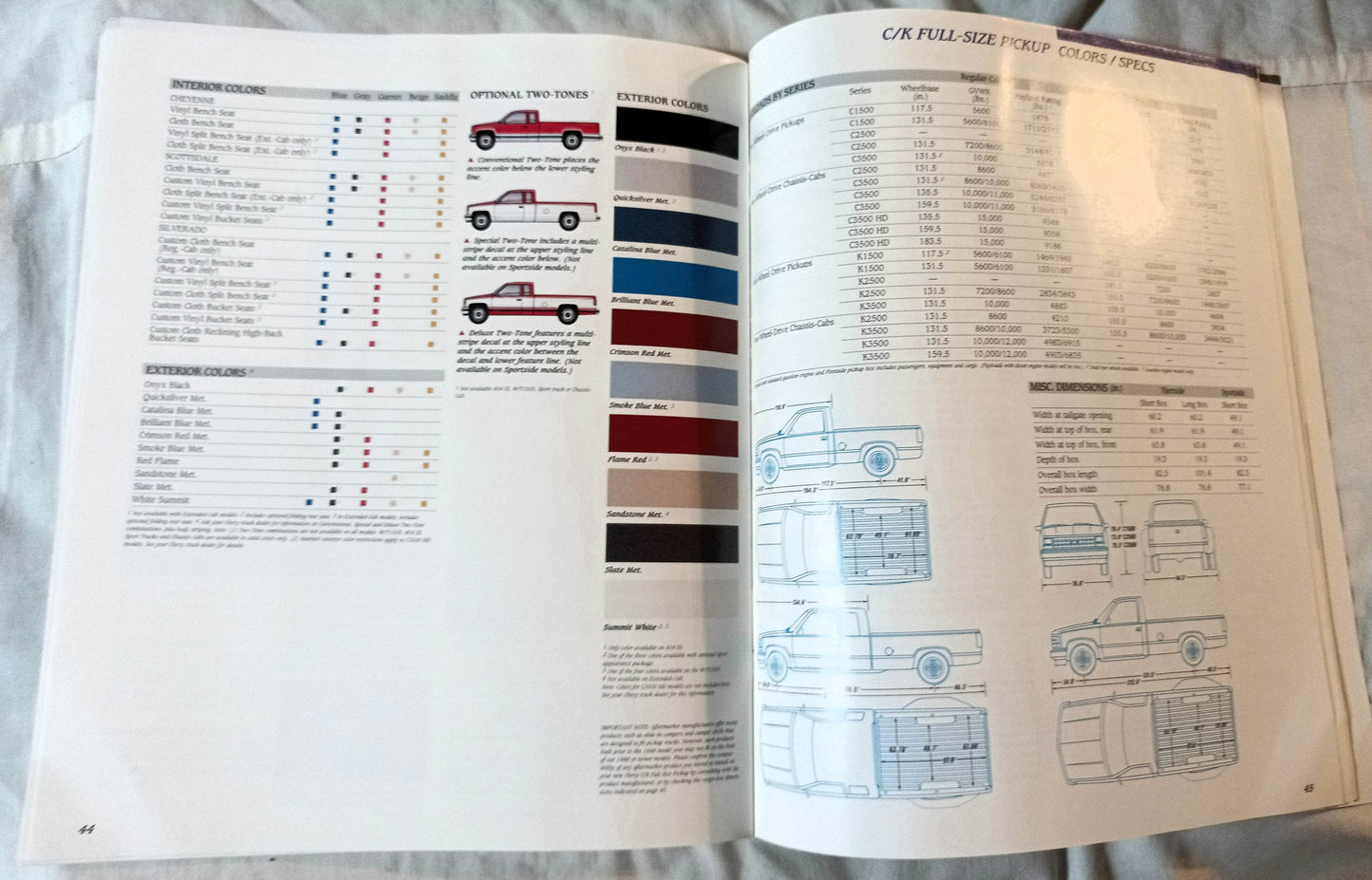 1991 Chevy Trucks Compact And Full-size Pickup Dealer Sales Brochure - TulipStuff