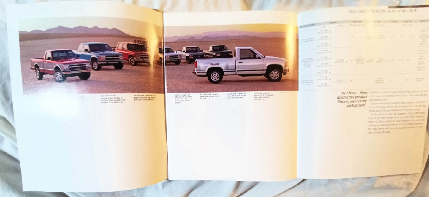 1991 Chevy Trucks Compact And Full-size Pickup Dealer Sales Brochure - TulipStuff