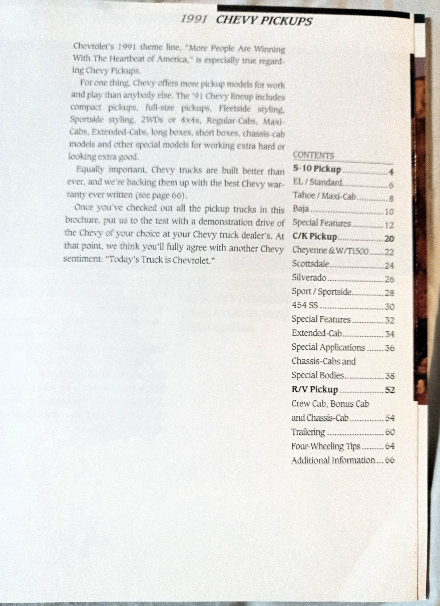 1991 Chevy Trucks Compact And Full-size Pickup Dealer Sales Brochure - TulipStuff