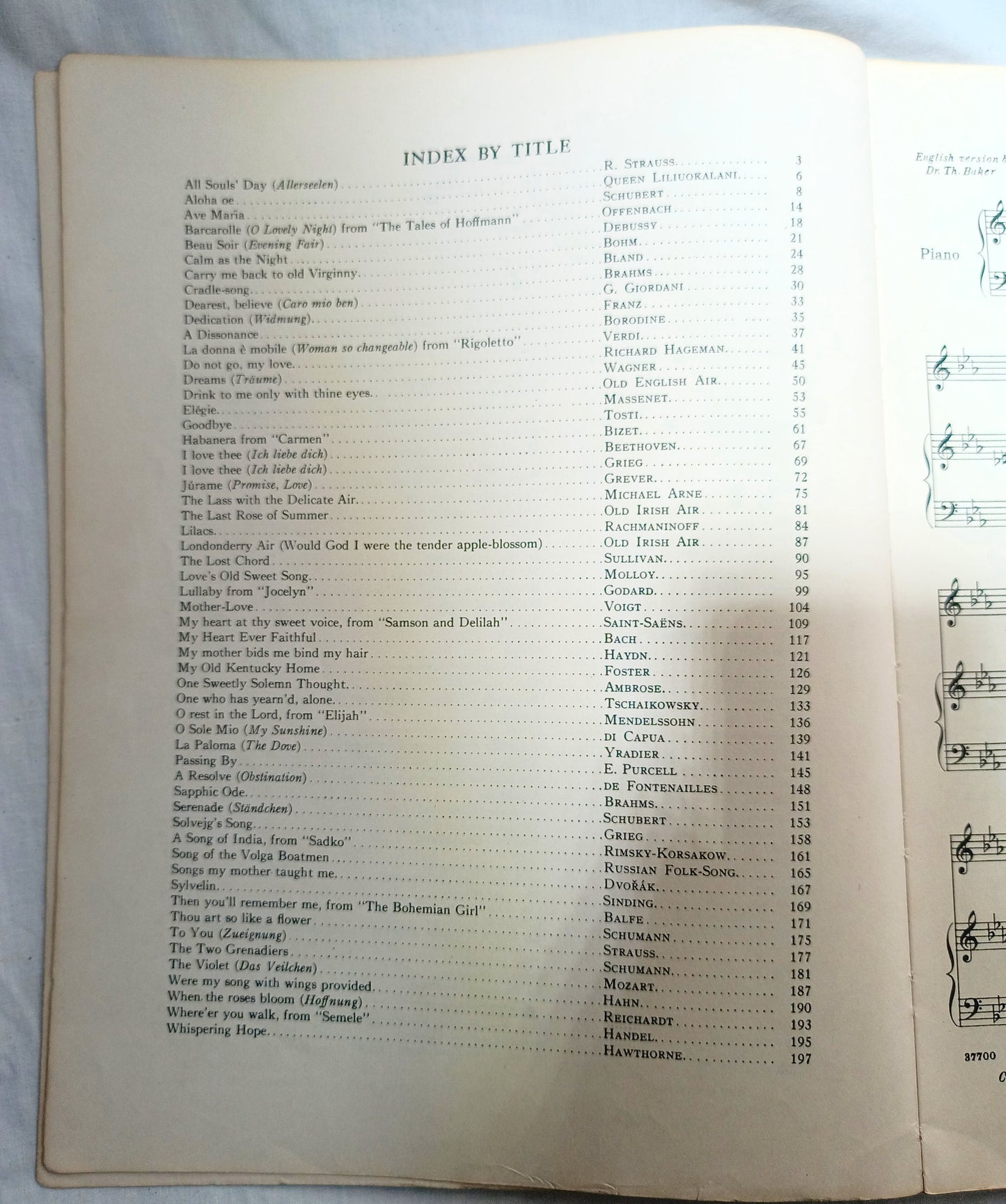56 Songs You Like To Sing Vocal Piano Sheet Music Book G Schirmer 1937 - TulipStuff