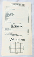 Load image into Gallery viewer, 7A Cafe Avenue A NYC Restaurant Takeout Menu Early 2000&#39;s - TulipStuff
