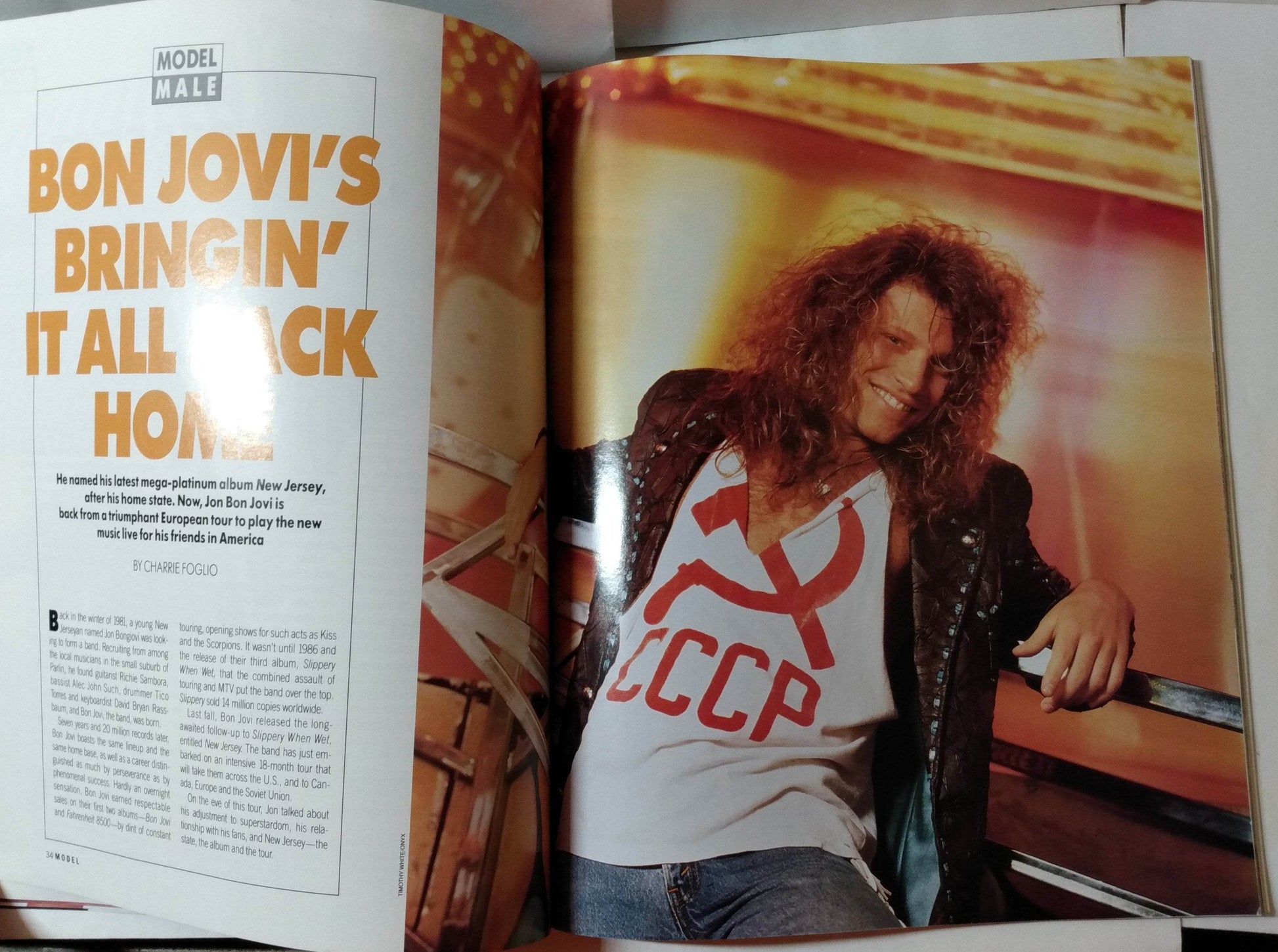 Model Magazine March 1989 Cindy Crawford Jon Bon Jovi Twiggy Fashion - TulipStuff